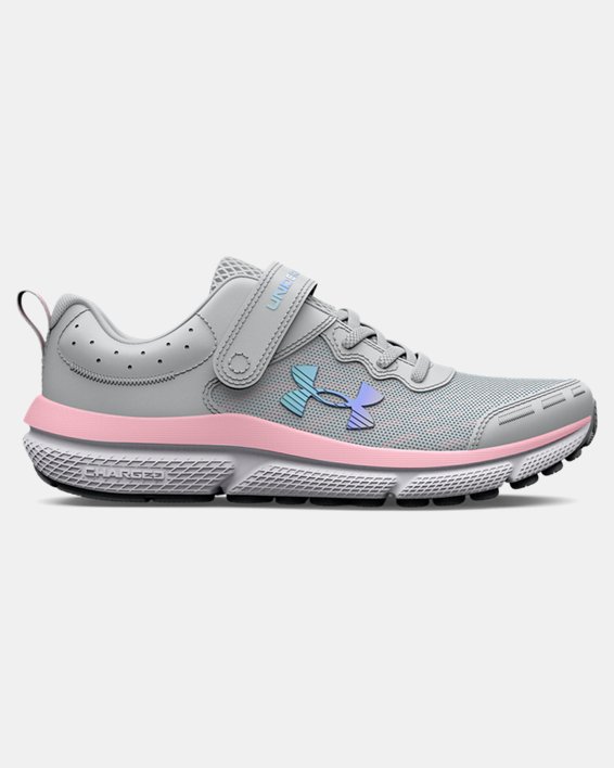 Girls' Pre-School UA Assert 10 AC Running Shoes in Gray image number 0